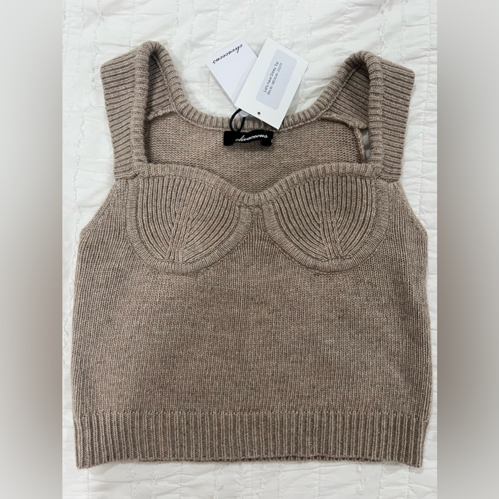 Brown Sweater Tank - Boutique